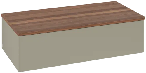 Picture of VILLEROY BOCH Antao Sideboard, 1 pull-out compartment, 1000 x 268 x 500 mm, Front without structure, Stone Grey Matt Lacquer / Warm Walnut #K40002HK