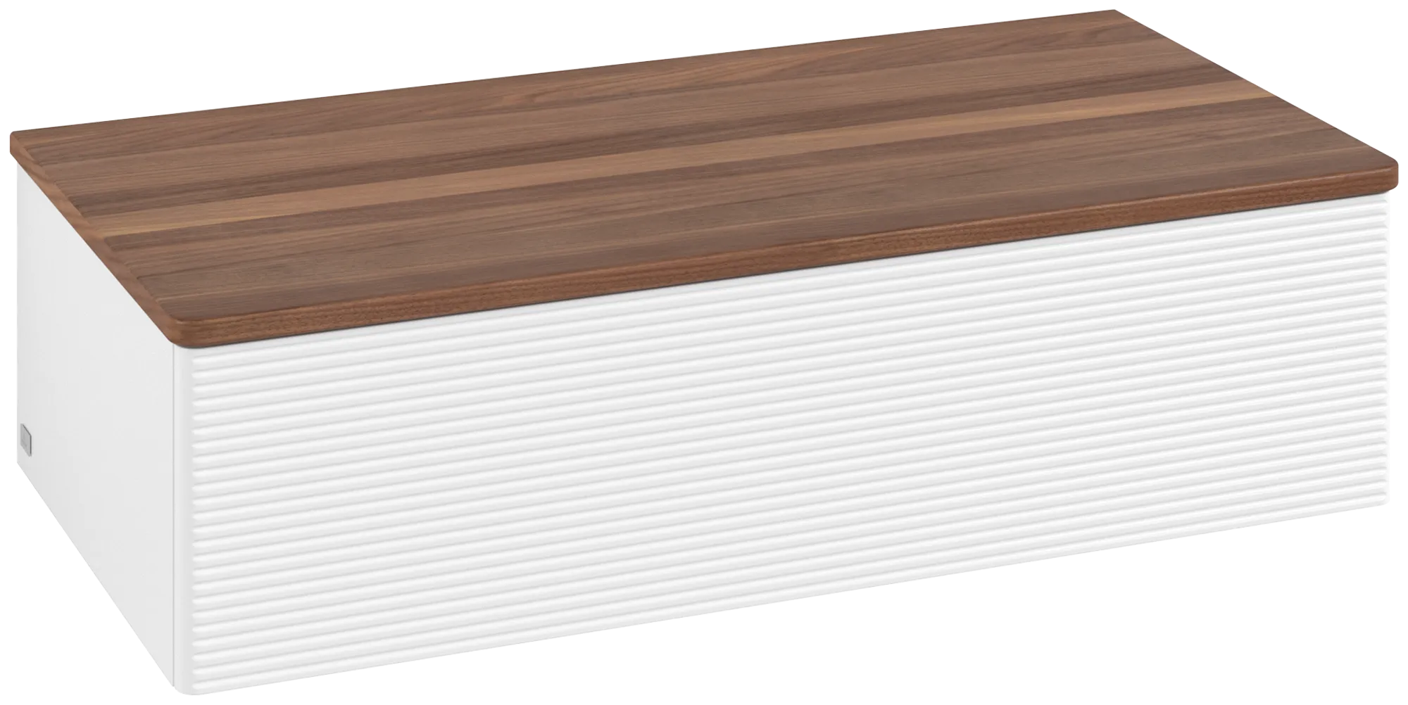 Bild von VILLEROY BOCH Antao Sideboard, 1 Auszug, 1000 x 268 x 500 mm, Front mit Struktur, White Matt Lacquer / Warm Walnut #K40102MT