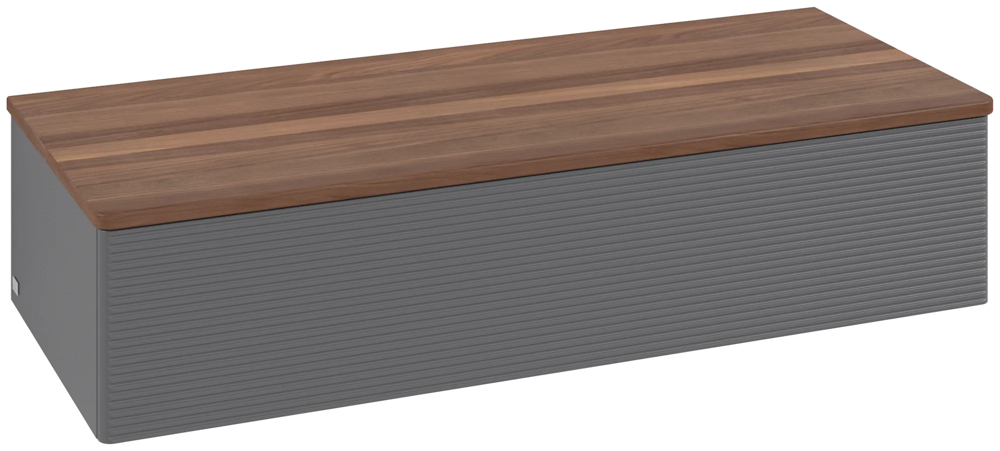 Bild von VILLEROY BOCH Antao Sideboard, 1 Auszug, 1200 x 268 x 500 mm, Front mit Struktur, Anthracite Matt Lacquer / Warm Walnut #K41102GK