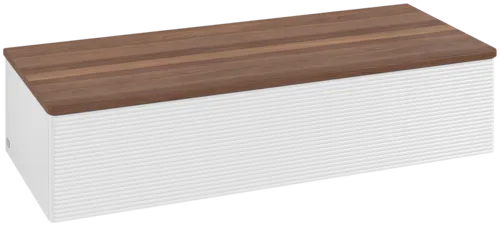 Bild von VILLEROY BOCH Antao Sideboard, 1 Auszug, 1200 x 268 x 500 mm, Front mit Struktur, Glossy White Lacquer / Warm Walnut #K41102GF