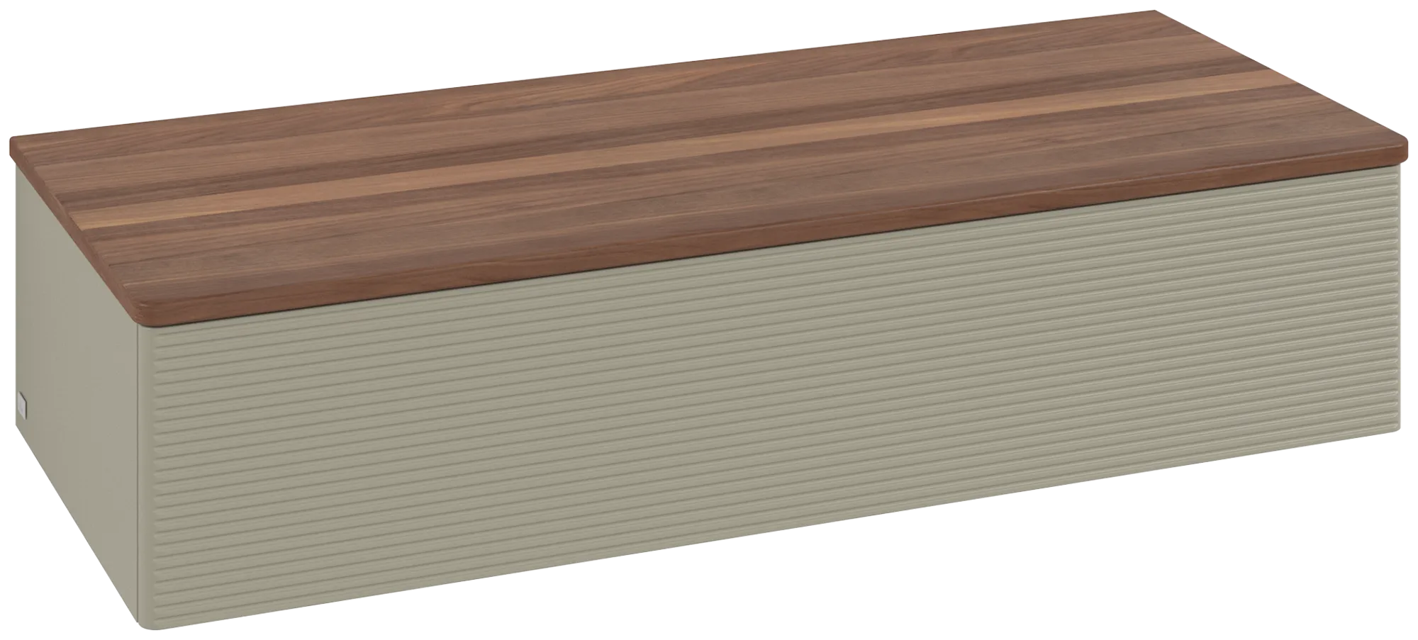 Bild von VILLEROY BOCH Antao Sideboard, 1 Auszug, 1200 x 268 x 500 mm, Front mit Struktur, Stone Grey Matt Lacquer / Warm Walnut #K41102HK