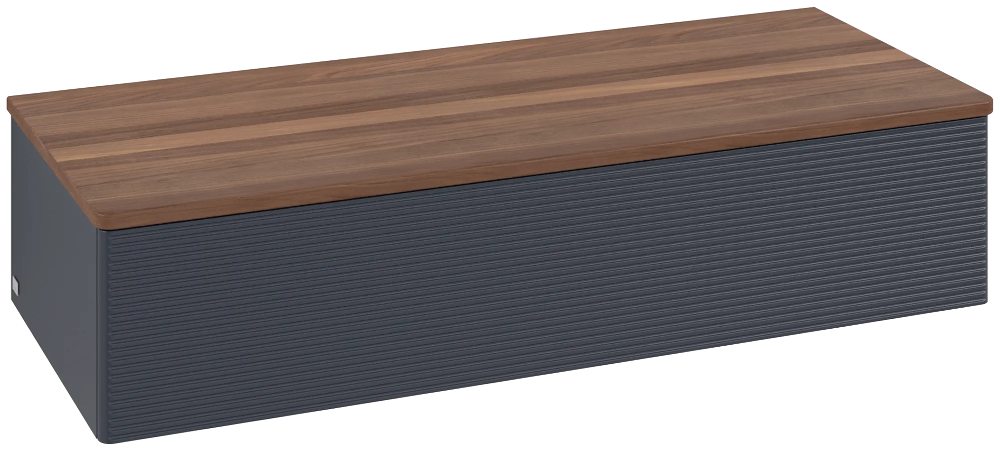 Bild von VILLEROY BOCH Antao Sideboard, 1 Auszug, 1200 x 268 x 500 mm, Front mit Struktur, Midnight Blue Matt Lacquer / Warm Walnut #K41102HG