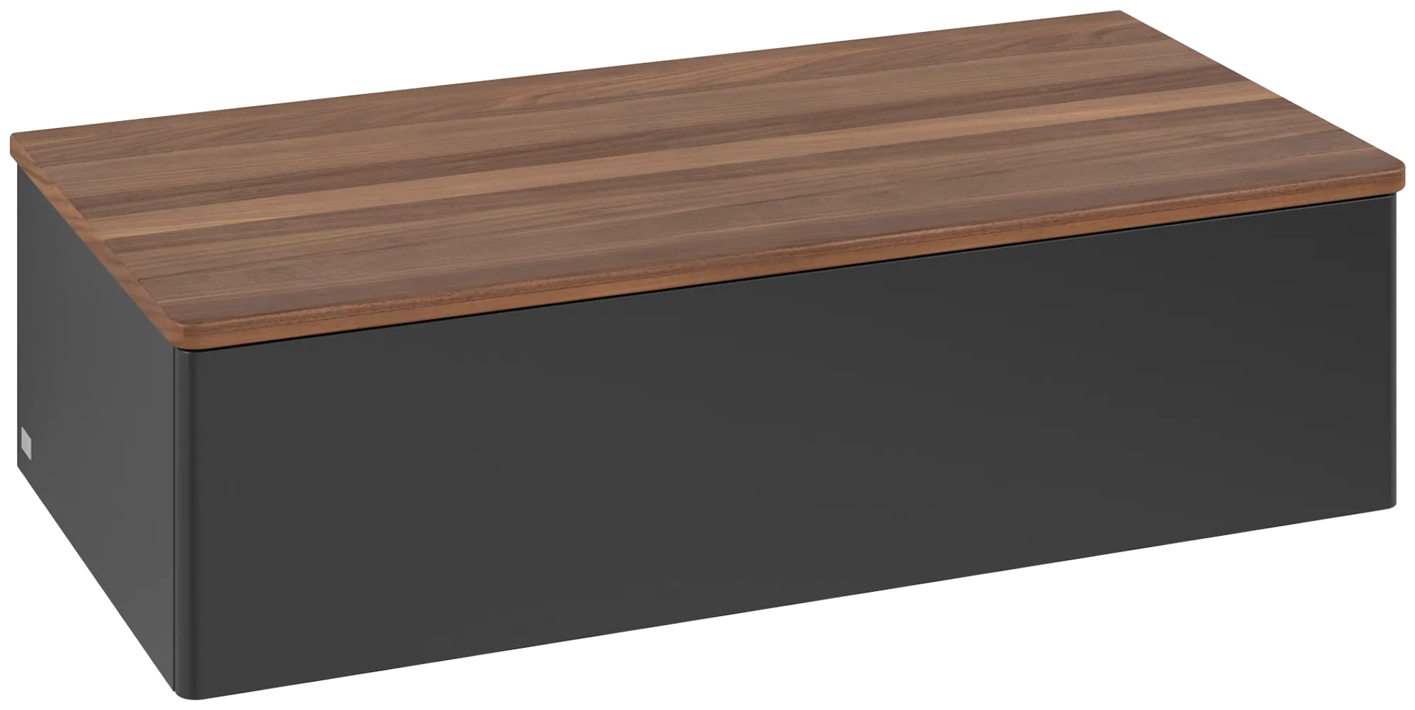Bild von VILLEROY BOCH Antao Sideboard, 1 Auszug, 1000 x 268 x 500 mm, Front ohne Struktur, Black Matt Lacquer / Warm Walnut #K40002PD