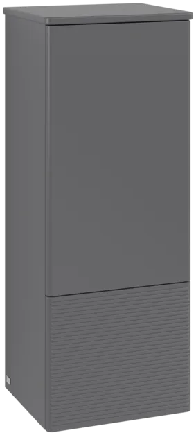 Bild von VILLEROY BOCH Antao Mittelschrank, 1 Tür, 414 x 1039 x 356 mm, Front mit Struktur, Anthracite Matt Lacquer / Anthracite Matt Lacquer #K44100GK