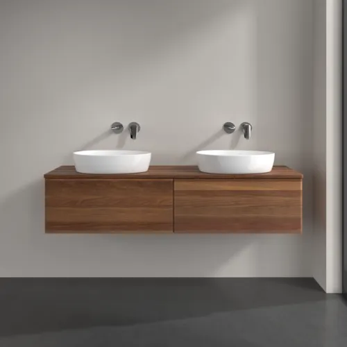 Bild von VILLEROY BOCH Antao Waschbeckenunterschrank, 2 Auszüge, 1600 x 360 x 500 mm, Front ohne Struktur, Warm Walnut / Warm Walnut #K39012HM