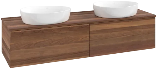 Bild von VILLEROY BOCH Antao Waschbeckenunterschrank, 2 Auszüge, 1600 x 360 x 500 mm, Front ohne Struktur, Warm Walnut / Warm Walnut #K39012HM