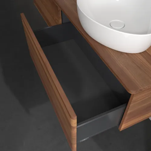 Bild von VILLEROY BOCH Antao Waschbeckenunterschrank, 2 Auszüge, 1600 x 360 x 500 mm, Front ohne Struktur, Warm Walnut / Warm Walnut #K39012HM