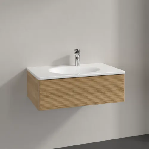 Bild von VILLEROY BOCH Antao Waschbeckenunterschrank, mit Beleuchtung, 1 Auszug, 788 x 256 x 496 mm, Front mit Struktur, Honey Oak #L01100HN