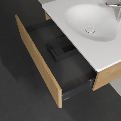 Bild von VILLEROY BOCH Antao Waschbeckenunterschrank, mit Beleuchtung, 1 Auszug, 788 x 256 x 496 mm, Front mit Struktur, Honey Oak #L01100HN
