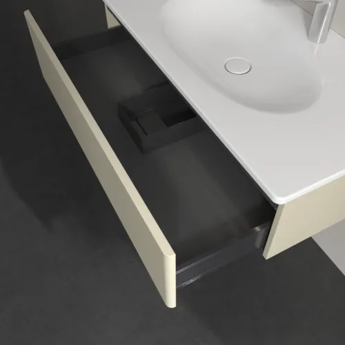 Bild von VILLEROY BOCH Antao Waschbeckenunterschrank, mit Beleuchtung, 1 Auszug, 988 x 256 x 493 mm, Front ohne Struktur, Silk Grey Matt Lacquer #L02000HJ