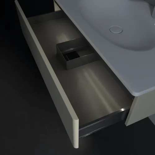 Bild von VILLEROY BOCH Antao Waschbeckenunterschrank, mit Beleuchtung, 1 Auszug, 988 x 256 x 493 mm, Front ohne Struktur, Silk Grey Matt Lacquer #L02000HJ