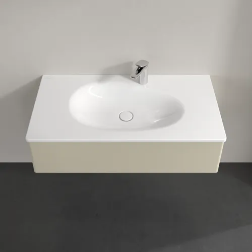 Bild von VILLEROY BOCH Antao Waschbeckenunterschrank, mit Beleuchtung, 1 Auszug, 988 x 256 x 493 mm, Front ohne Struktur, Silk Grey Matt Lacquer #L02000HJ