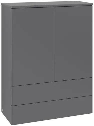 Obrázek VILLEROY BOCH Antao Highboard, 2 doors, 814 x 1039 x 356 mm, Front without structure, Anthracite Matt Lacquer / Anthracite Matt Lacquer #K47000GK