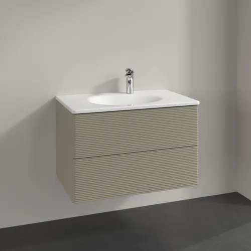 Obrázek VILLEROY BOCH Antao Vanity unit, with lighting, 2 pull-out compartments, 788 x 504 x 496 mm, Front with grain texture, Stone Grey Matt Lacquer #L04100HK