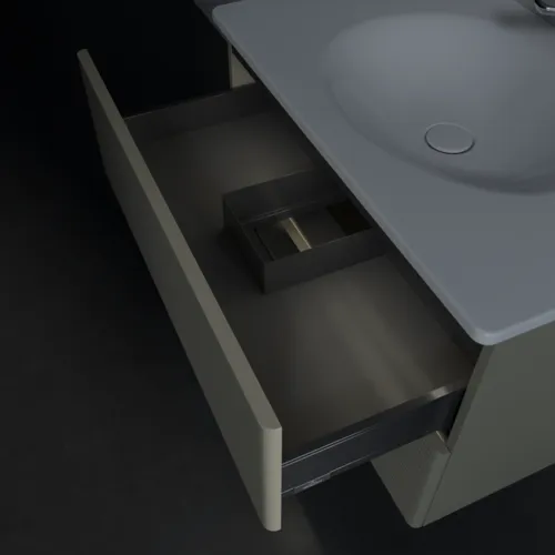 Obrázek VILLEROY BOCH Antao Vanity unit, with lighting, 2 pull-out compartments, 788 x 504 x 496 mm, Front with grain texture, Stone Grey Matt Lacquer #L04100HK