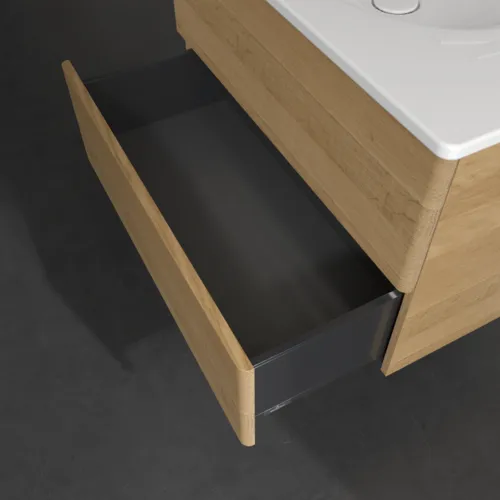 Bild von VILLEROY BOCH Antao Waschbeckenunterschrank, mit Beleuchtung, 2 Auszüge, 788 x 504 x 496 mm, Front ohne Struktur, Honey Oak #L04000HN