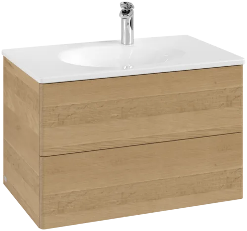 Bild von VILLEROY BOCH Antao Waschbeckenunterschrank, mit Beleuchtung, 2 Auszüge, 788 x 504 x 496 mm, Front ohne Struktur, Honey Oak #L04000HN