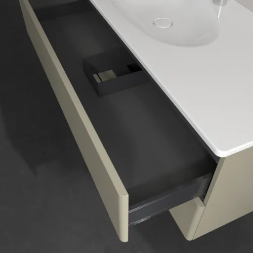 Bild von VILLEROY BOCH Antao Waschbeckenunterschrank, mit Beleuchtung, 2 Auszüge, 1188 x 504 x 493 mm, Front ohne Struktur, Stone Grey Matt Lacquer #L06000HK
