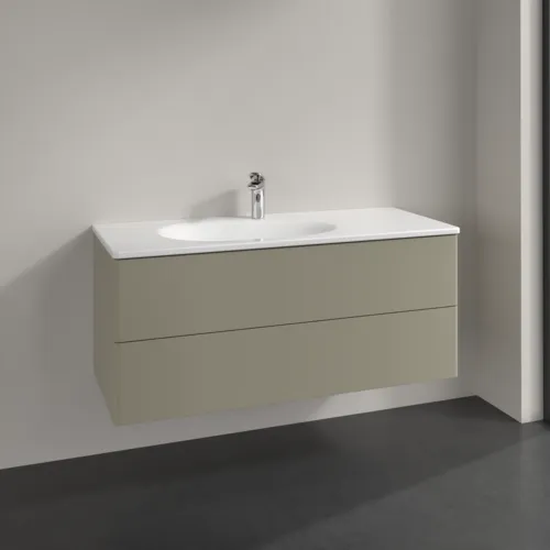 Bild von VILLEROY BOCH Antao Waschbeckenunterschrank, mit Beleuchtung, 2 Auszüge, 1188 x 504 x 493 mm, Front ohne Struktur, Stone Grey Matt Lacquer #L06000HK
