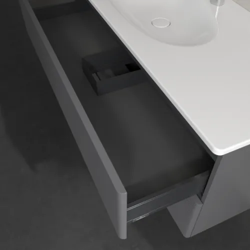 Bild von VILLEROY BOCH Antao Waschbeckenunterschrank, mit Beleuchtung, 2 Auszüge, 1188 x 504 x 493 mm, Front mit Struktur, Anthracite Matt Lacquer #L06100GK