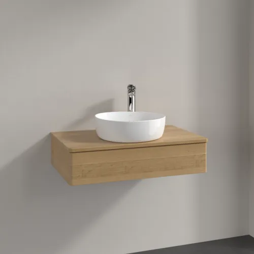 Bild von VILLEROY BOCH Antao Waschbeckenunterschrank, mit Beleuchtung, 1 Auszug, 800 x 190 x 500 mm, Front ohne Struktur, Honey Oak / Honey Oak #L08051HN