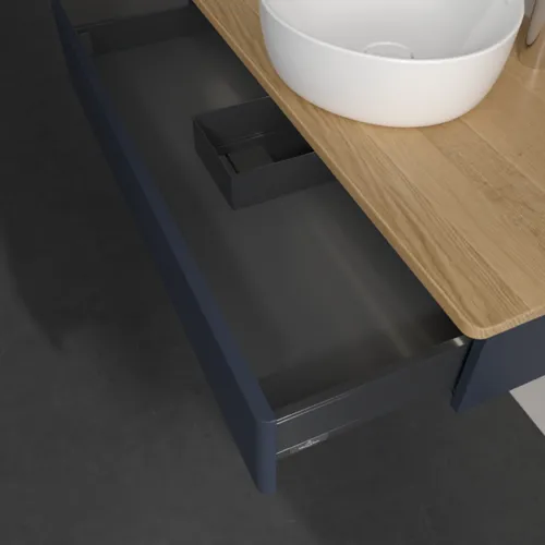 Obrázek VILLEROY BOCH Antao Vanity unit, with lighting, 1 pull-out compartment, 1000 x 190 x 500 mm, Front without structure, Midnight Blue Matt Lacquer / Honey Oak #L09051HG