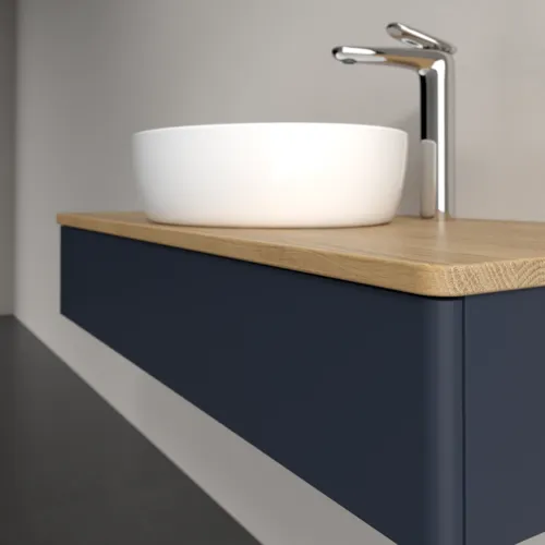 Obrázek VILLEROY BOCH Antao Vanity unit, with lighting, 1 pull-out compartment, 1000 x 190 x 500 mm, Front without structure, Midnight Blue Matt Lacquer / Honey Oak #L09051HG