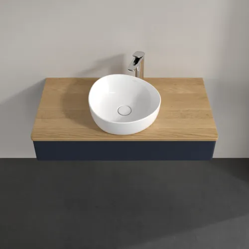 Obrázek VILLEROY BOCH Antao Vanity unit, with lighting, 1 pull-out compartment, 1000 x 190 x 500 mm, Front without structure, Midnight Blue Matt Lacquer / Honey Oak #L09051HG