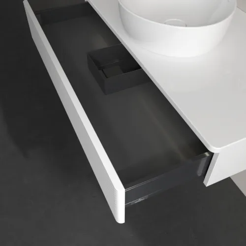 Bild von VILLEROY BOCH Antao Waschbeckenunterschrank, mit Beleuchtung, 1 Auszug, 1000 x 190 x 500 mm, Front mit Struktur, Glossy White Lacquer / Glossy White Lacquer #L09110GF
