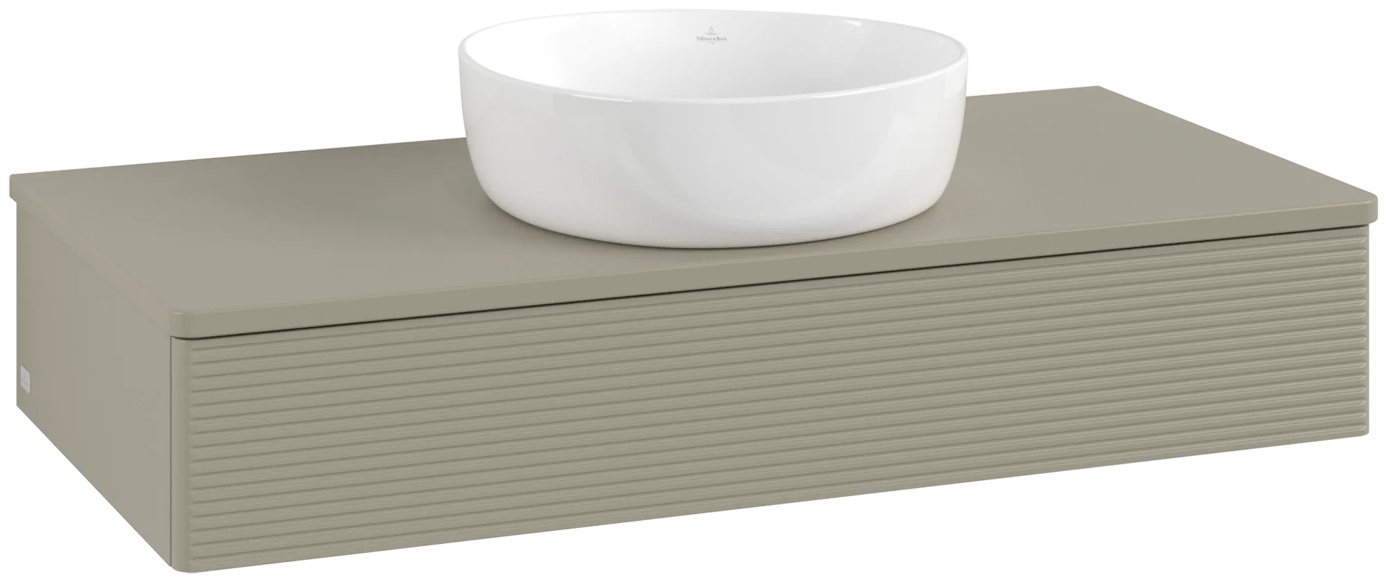 Obrázek VILLEROY BOCH Antao Vanity unit, with lighting, 1 pull-out compartment, 1000 x 190 x 500 mm, Front with grain texture, Stone Grey Matt Lacquer / Stone Grey Matt Lacquer #L09150HK