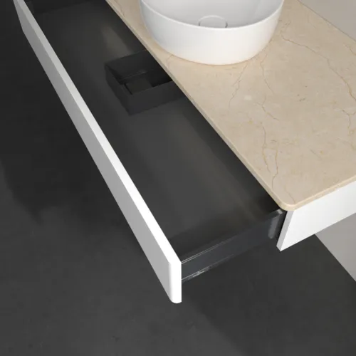 Bild von VILLEROY BOCH Antao Waschbeckenunterschrank, mit Beleuchtung, 1 Auszug, 1200 x 190 x 500 mm, Front ohne Struktur, White Matt Lacquer / Botticino #L10013MT