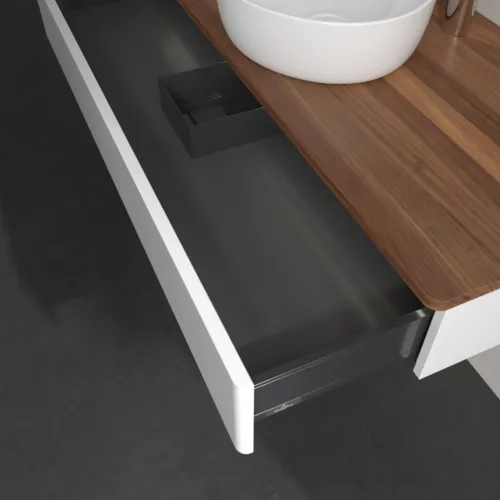 Bild von VILLEROY BOCH Antao Waschbeckenunterschrank, mit Beleuchtung, 1 Auszug, 1200 x 190 x 500 mm, Front ohne Struktur, Glossy White Lacquer / Warm Walnut #L10052GF