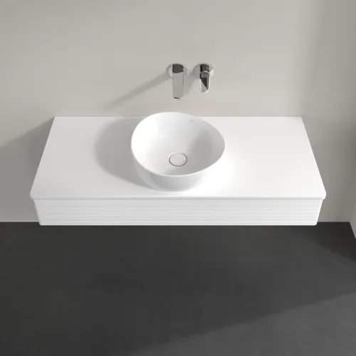 Bild von VILLEROY BOCH Antao Waschbeckenunterschrank, mit Beleuchtung, 1 Auszug, 1200 x 190 x 500 mm, Front mit Struktur, White Matt Lacquer / White Matt Lacquer #L10110MT