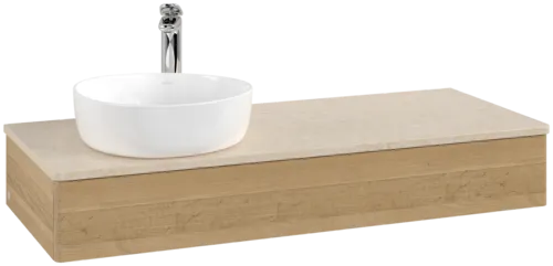 Bild von VILLEROY BOCH Antao Waschbeckenunterschrank, mit Beleuchtung, 1 Auszug, 1200 x 190 x 500 mm, Front ohne Struktur, Honey Oak / Botticino #L11053HN