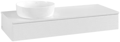 Bild von VILLEROY BOCH Antao Waschbeckenunterschrank, mit Beleuchtung, 1 Auszug, 1200 x 190 x 500 mm, Front mit Struktur, Glossy White Lacquer / Glossy White Lacquer #L11110GF