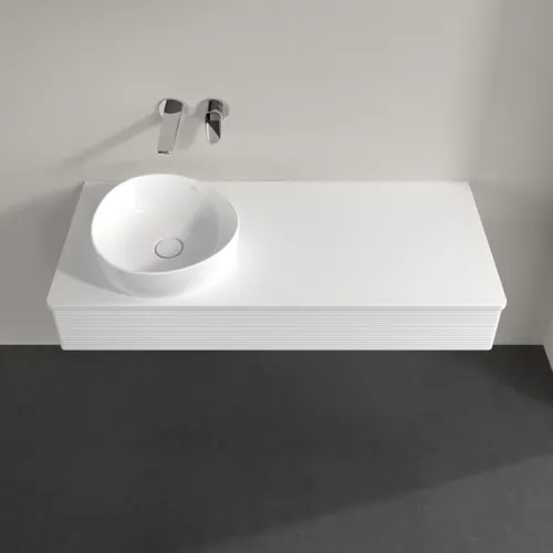 Bild von VILLEROY BOCH Antao Waschbeckenunterschrank, mit Beleuchtung, 1 Auszug, 1200 x 190 x 500 mm, Front mit Struktur, Glossy White Lacquer / Glossy White Lacquer #L11110GF