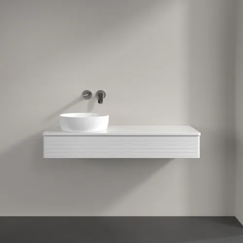 Bild von VILLEROY BOCH Antao Waschbeckenunterschrank, mit Beleuchtung, 1 Auszug, 1200 x 190 x 500 mm, Front mit Struktur, Glossy White Lacquer / Glossy White Lacquer #L11110GF
