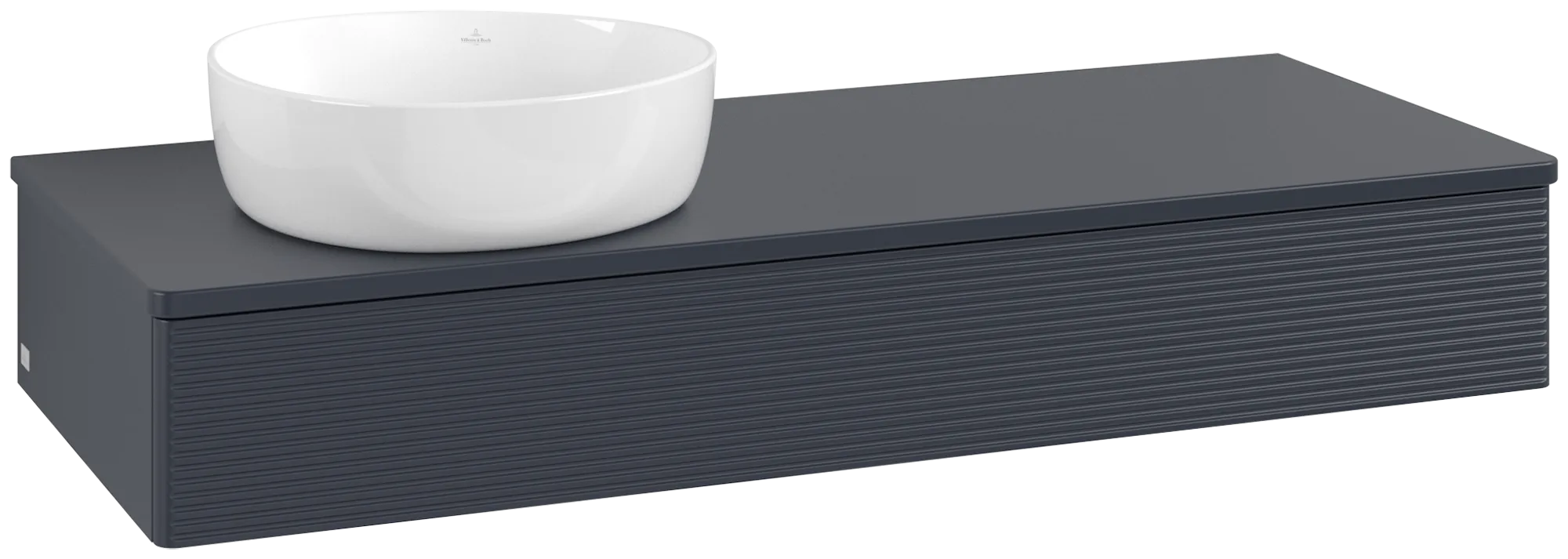 Bild von VILLEROY BOCH Antao Waschbeckenunterschrank, mit Beleuchtung, 1 Auszug, 1200 x 190 x 500 mm, Front mit Struktur, Midnight Blue Matt Lacquer / Midnight Blue Matt Lacquer #L11150HG