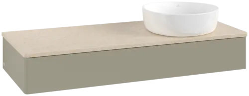 Bild von VILLEROY BOCH Antao Waschbeckenunterschrank, mit Beleuchtung, 1 Auszug, 1200 x 190 x 500 mm, Front ohne Struktur, Stone Grey Matt Lacquer / Botticino #L12013HK
