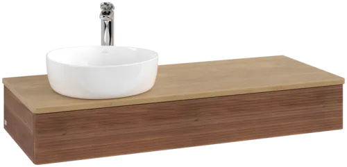 Bild von VILLEROY BOCH Antao Waschbeckenunterschrank, mit Beleuchtung, 1 Auszug, 1200 x 190 x 500 mm, Front mit Struktur, Warm Walnut / Honey Oak #L11151HM