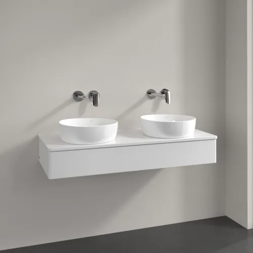 Bild von VILLEROY BOCH Antao Waschbeckenunterschrank, mit Beleuchtung, 1 Auszug, 1200 x 190 x 500 mm, Front ohne Struktur, Glossy White Lacquer / Glossy White Lacquer #L13050GF