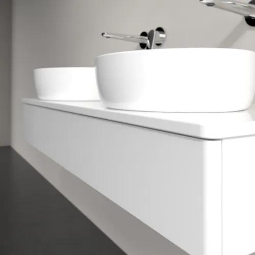 Bild von VILLEROY BOCH Antao Waschbeckenunterschrank, mit Beleuchtung, 1 Auszug, 1200 x 190 x 500 mm, Front ohne Struktur, Glossy White Lacquer / Glossy White Lacquer #L13050GF