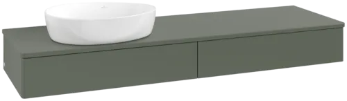 Bild von VILLEROY BOCH Antao Waschbeckenunterschrank, mit Beleuchtung, 2 Auszüge, 1600 x 190 x 500 mm, Front ohne Struktur, Leaf Green Matt Lacquer / Leaf Green Matt Lacquer #L15010HL