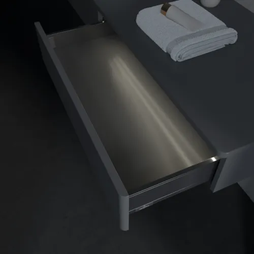 Bild von VILLEROY BOCH Antao Waschbeckenunterschrank, mit Beleuchtung, 2 Auszüge, 1600 x 190 x 500 mm, Front ohne Struktur, Anthracite Matt Lacquer / Anthracite Matt Lacquer #L15010GK