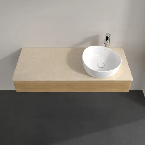 Bild von VILLEROY BOCH Antao Waschbeckenunterschrank, mit Beleuchtung, 1 Auszug, 1200 x 190 x 500 mm, Front mit Struktur, Honey Oak / Botticino #L12153HN