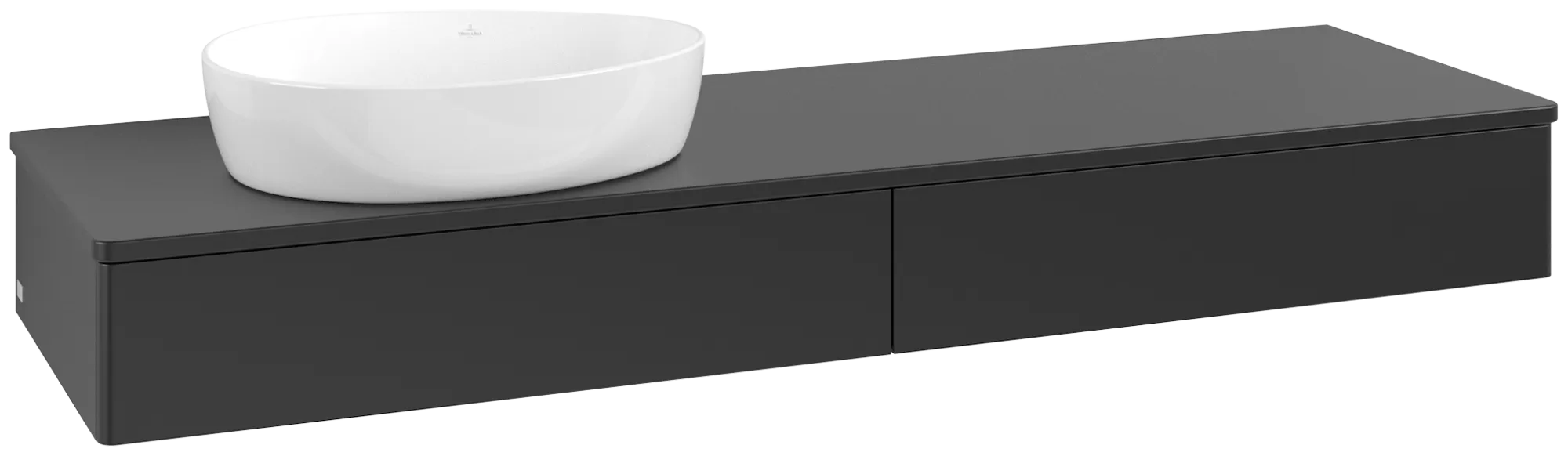 Bild von VILLEROY BOCH Antao Waschbeckenunterschrank, mit Beleuchtung, 2 Auszüge, 1600 x 190 x 500 mm, Front ohne Struktur, Black Matt Lacquer / Black Matt Lacquer #L15050PD