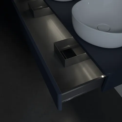 Obrázek VILLEROY BOCH Antao Vanity unit, with lighting, 1 pull-out compartment, 1200 x 190 x 500 mm, Front with grain texture, Midnight Blue Matt Lacquer / Midnight Blue Matt Lacquer #L13110HG