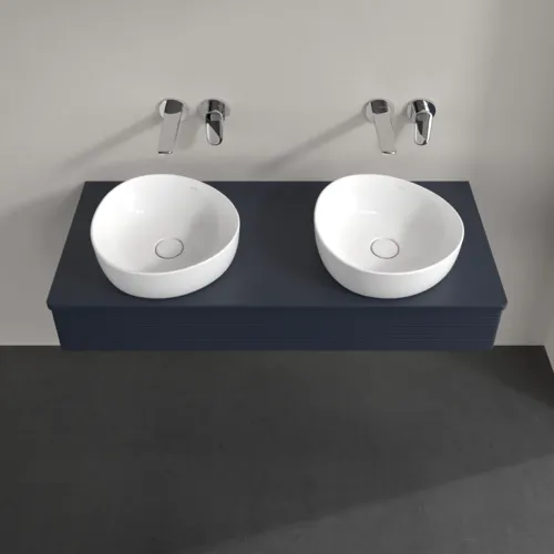 Obrázek VILLEROY BOCH Antao Vanity unit, with lighting, 1 pull-out compartment, 1200 x 190 x 500 mm, Front with grain texture, Midnight Blue Matt Lacquer / Midnight Blue Matt Lacquer #L13110HG