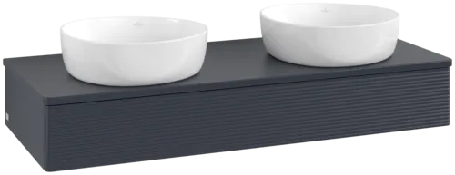 Bild von VILLEROY BOCH Antao Waschbeckenunterschrank, mit Beleuchtung, 1 Auszug, 1200 x 190 x 500 mm, Front mit Struktur, Midnight Blue Matt Lacquer / Midnight Blue Matt Lacquer #L13110HG