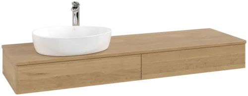 Obrázek VILLEROY BOCH Antao Vanity unit, with lighting, 2 pull-out compartments, 1600 x 190 x 500 mm, Front without structure, Honey Oak / Honey Oak #L15051HN